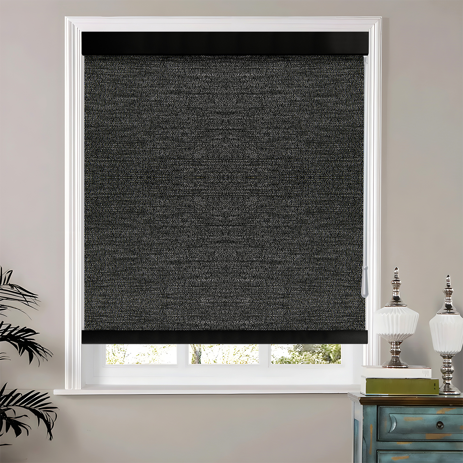 Customized Finished Sunset Automotic Down Window Roller Blinds