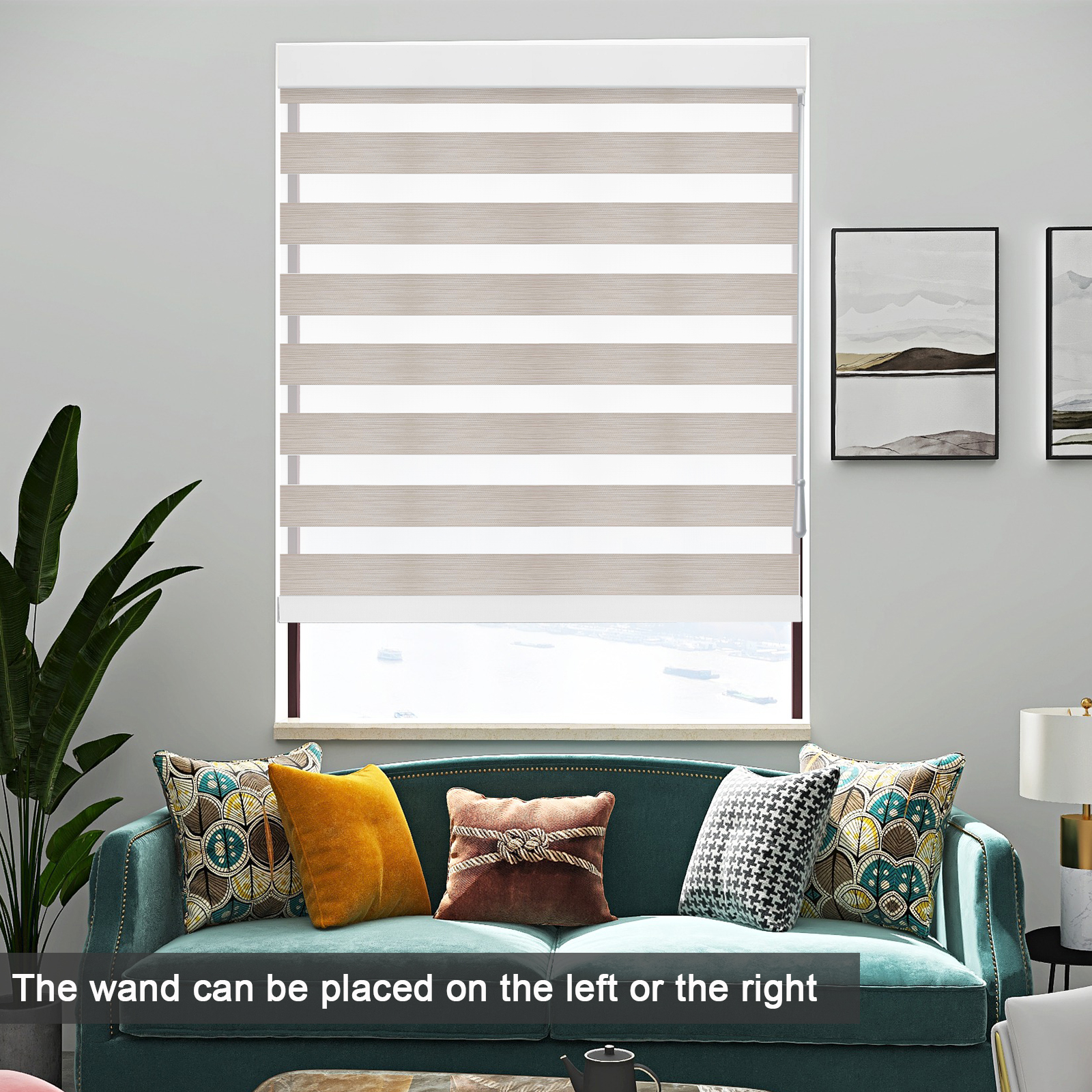 Customized Xirui Cordless Automatic Down Customized Cordless Window Zebra Blinds