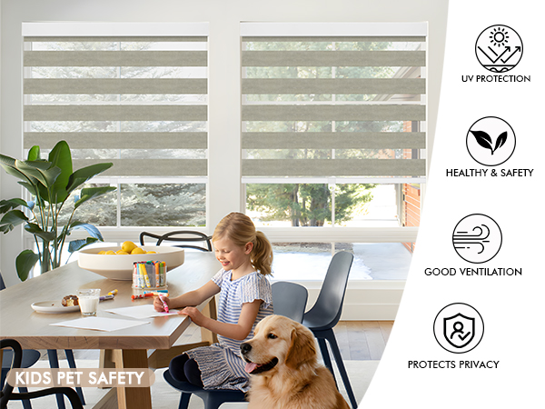 Customized Xirui Spring Cordless Zebra BLinds