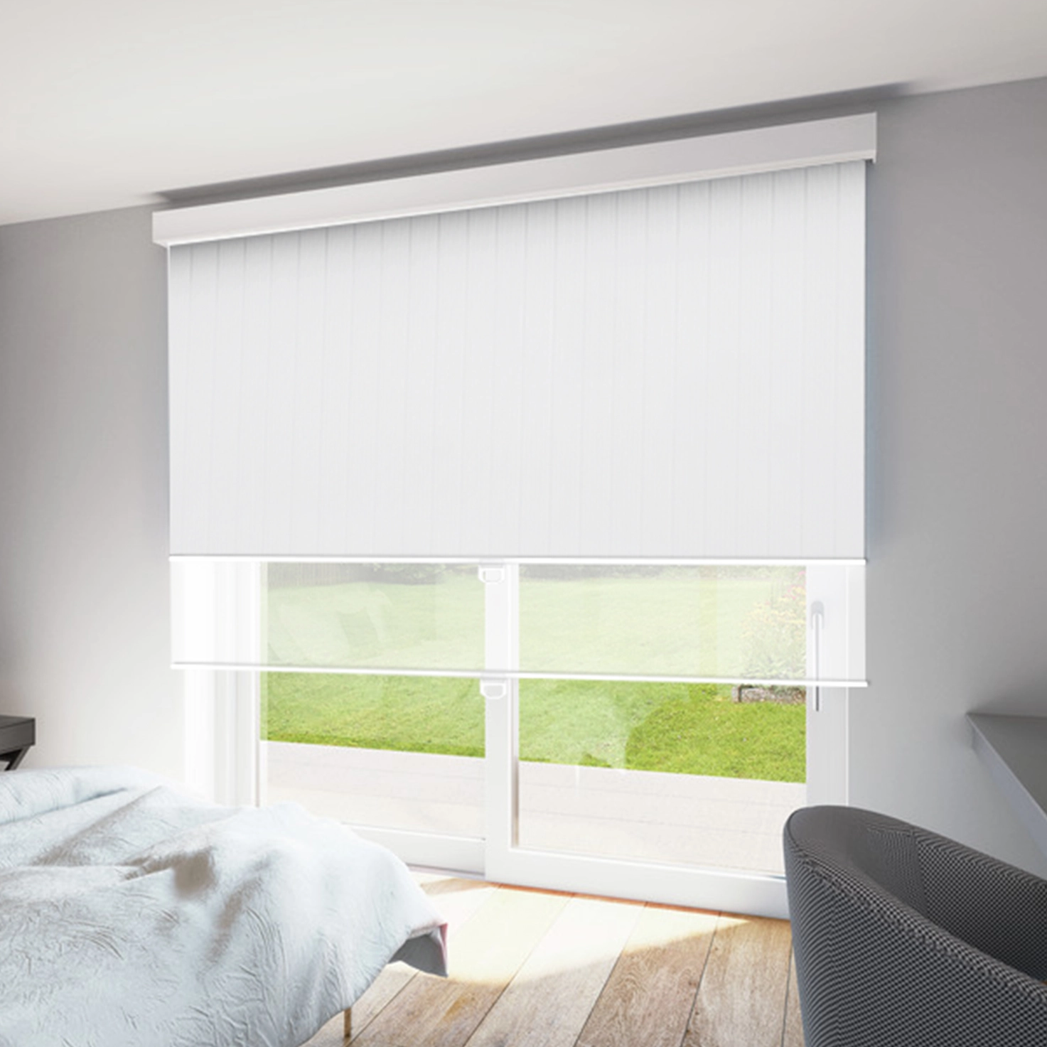 Double Spring Customized Cordless Window Roller Blinds