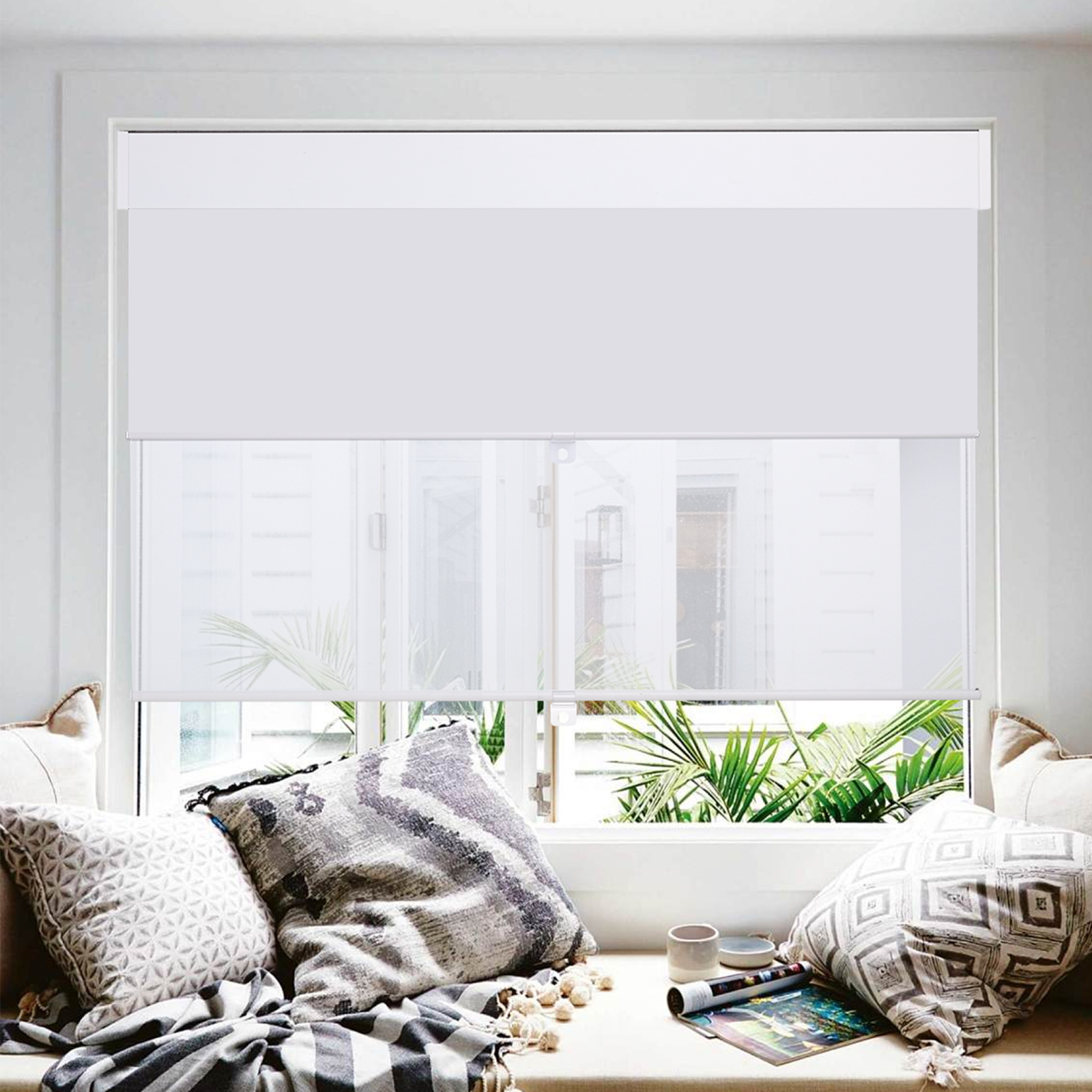 Double Spring Customized Cordless Window Roller Blinds