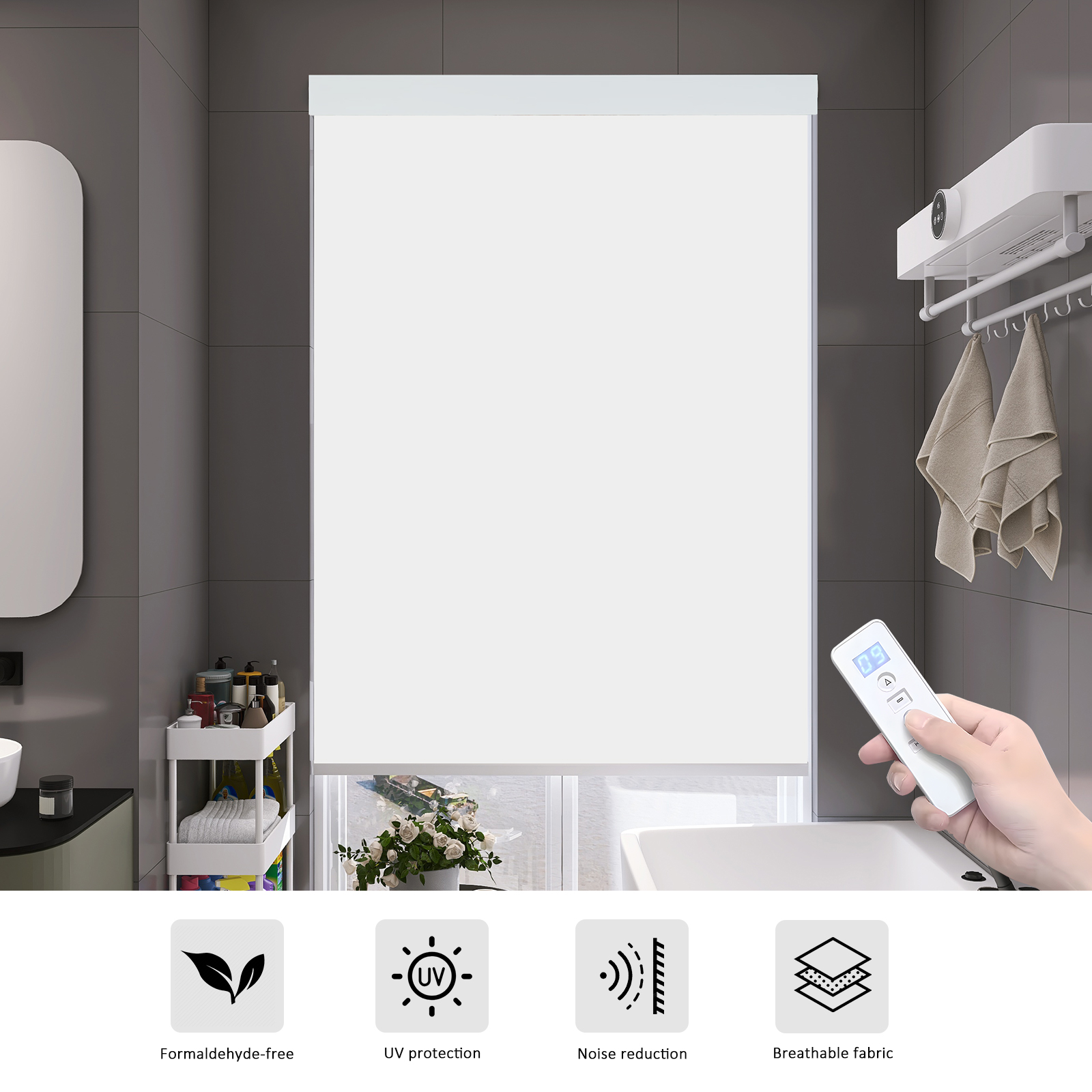 Motorized Blackout Window Blinds Wifi Smart App Voice Control Electric Roller Blinds