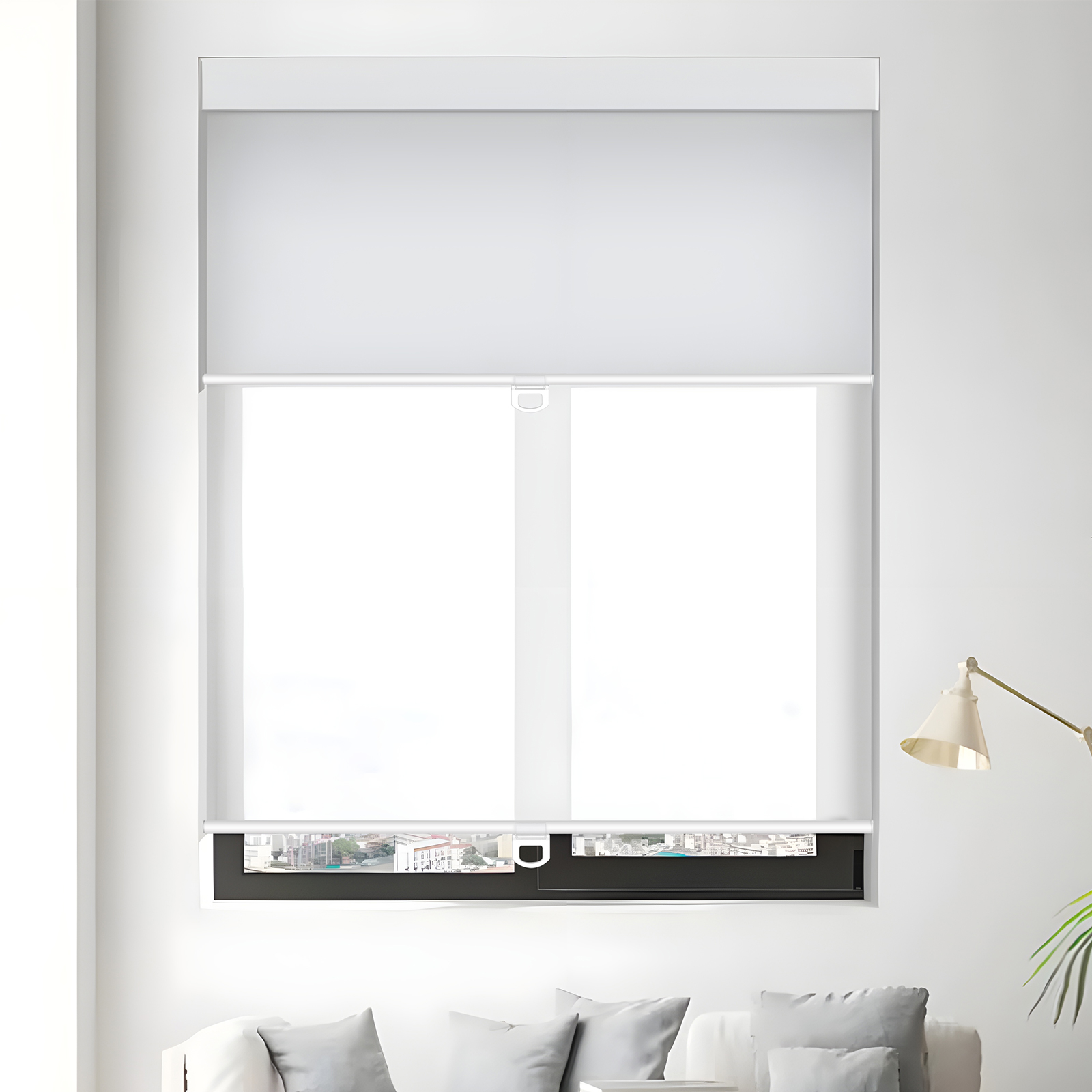 Double Spring Customized Cordless Window Roller Blinds