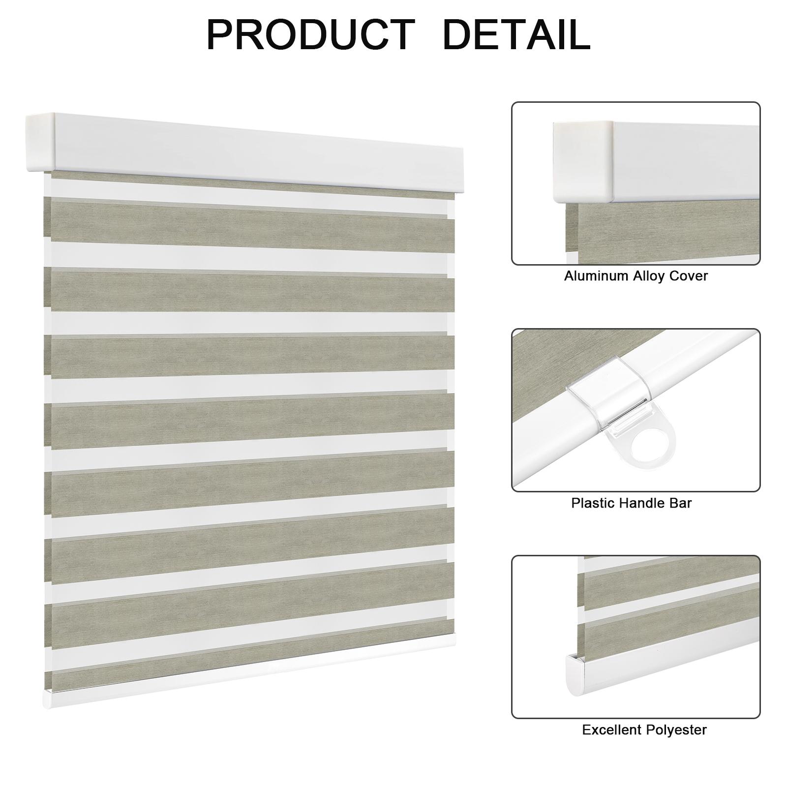 Customized Xirui Spring Cordless Zebra BLinds